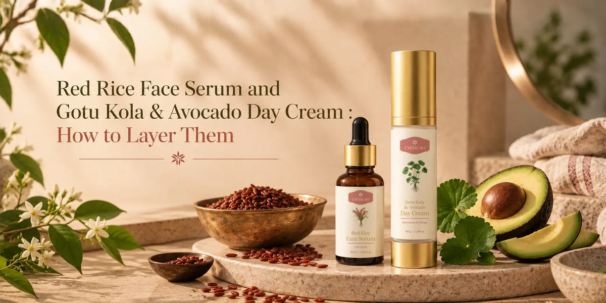 Red Rice Face Serum and Gotu Kola & Avocado Moisturizer: How to Layer Them