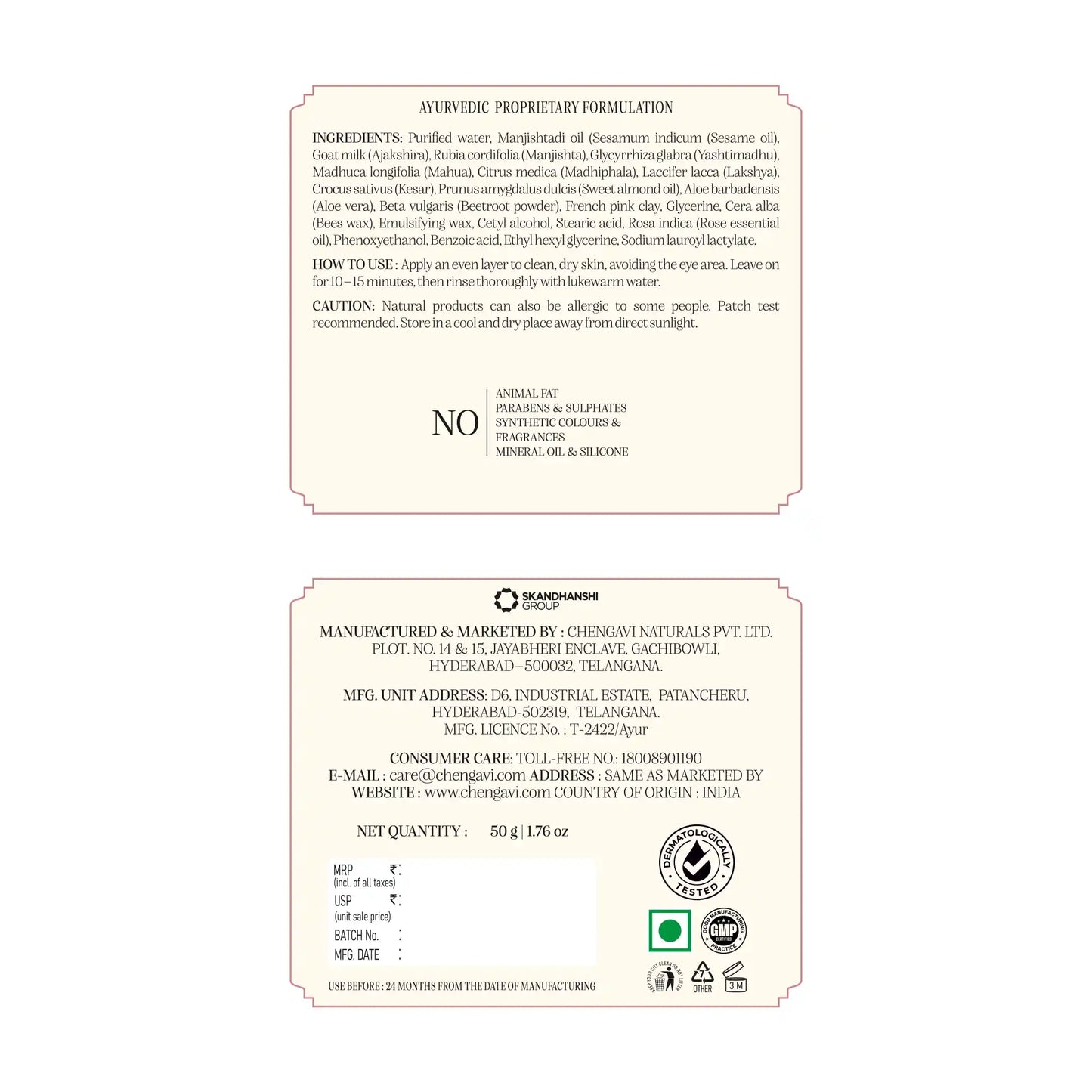 Manjishtadi Clay Face Mask