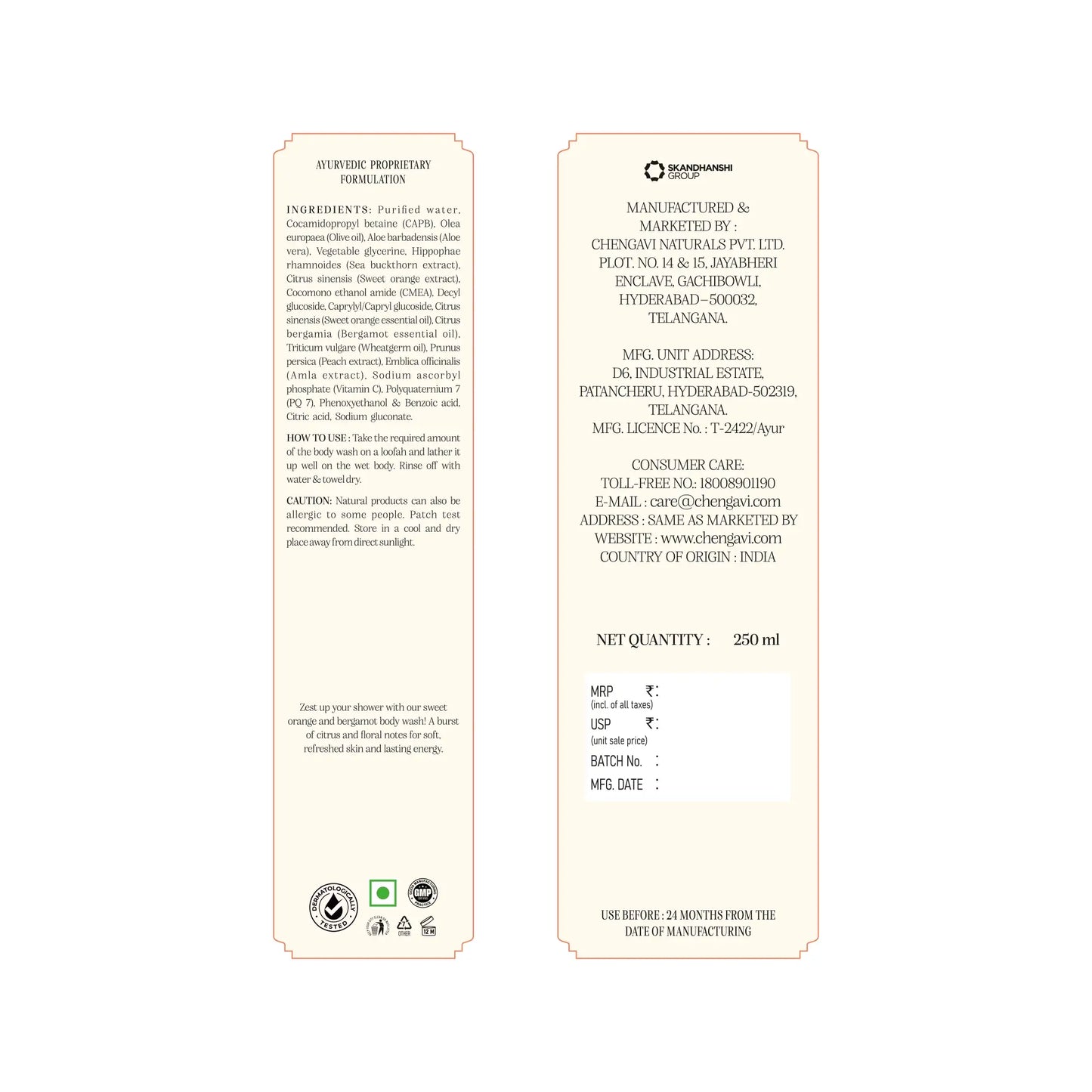 Sweet Orange & Bergamot Body Wash