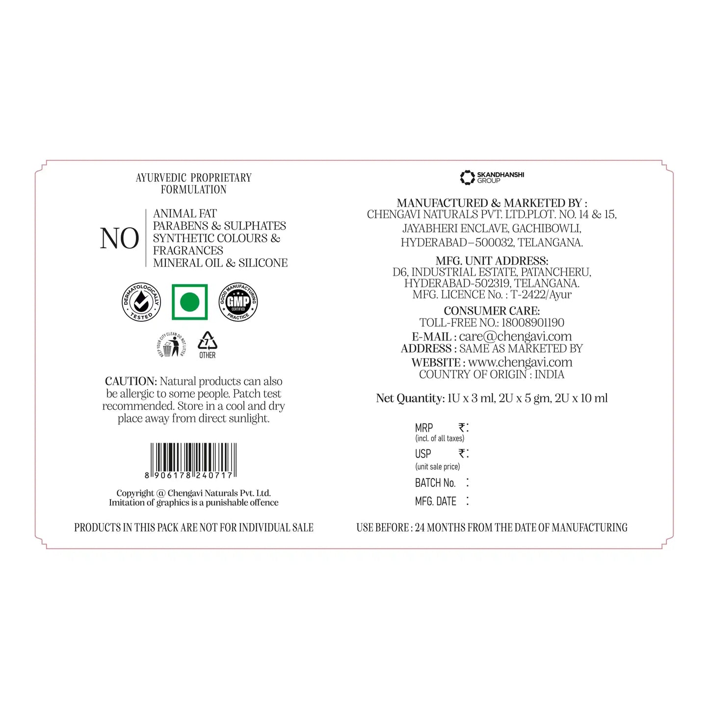 Product label with text and icons on a white background